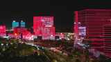 临港自贸区夜景 滴水湖夜景全景高清在线视频素材下载