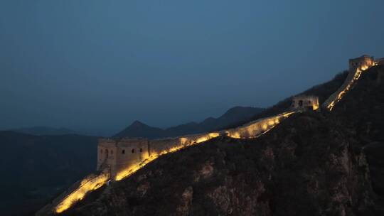 长城夜景晚上的长城合集