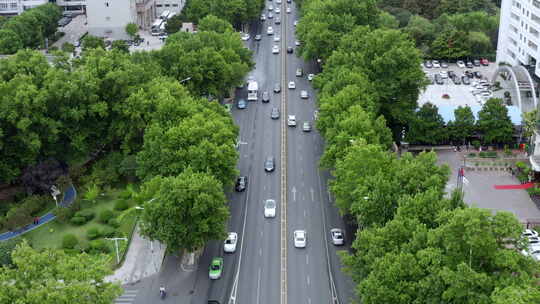 航拍 城市道路城市车流