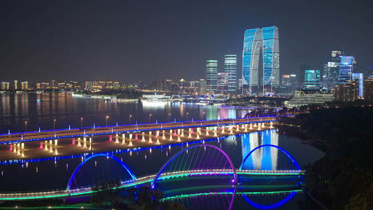 苏州金鸡湖夜景航拍8K