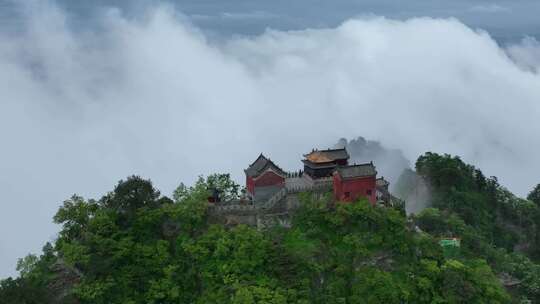 湖北武当山山头航拍视频素材模板下载