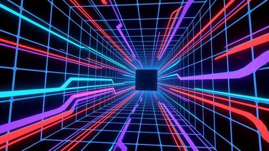 科技线条穿梭网格4K