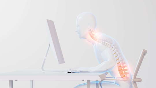 颈椎脊椎腰椎间盘医疗人体骨骼办公久坐