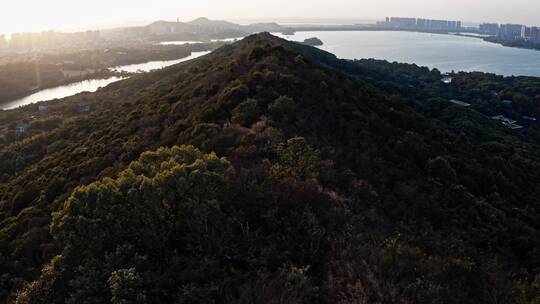 湖南洞庭湖风光带岳阳楼风景区航拍