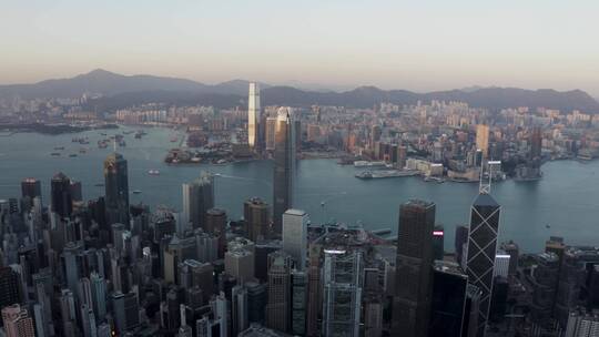 香港市中心全景-航拍4k