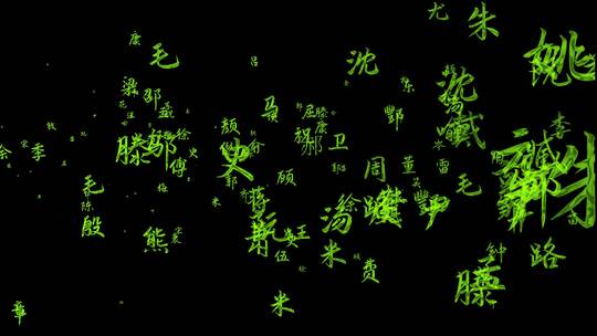 百家姓文字飘出视频素材10