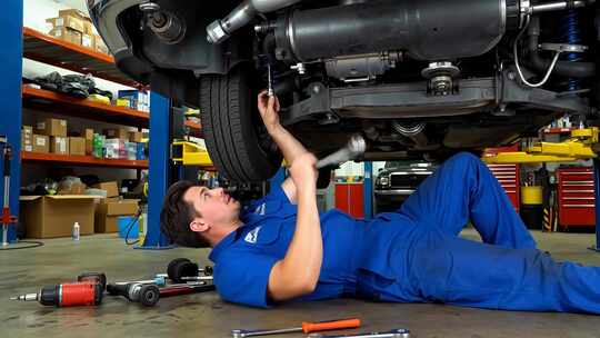 工人车间维修汽车素材