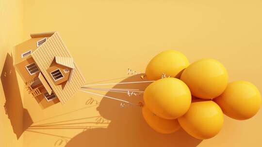 黄色气球创意循环背景动画