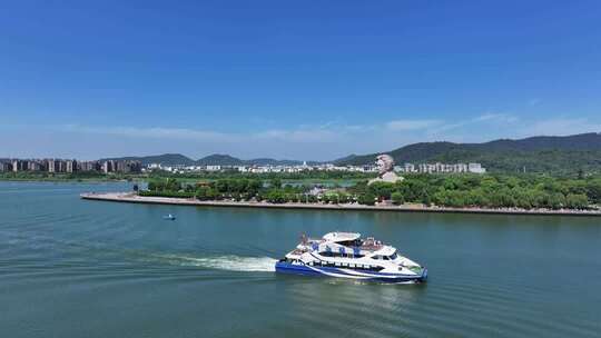 长沙橘子洲景区橘子洲大气航拍