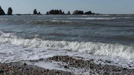 海浪泡沫海风海面礁石