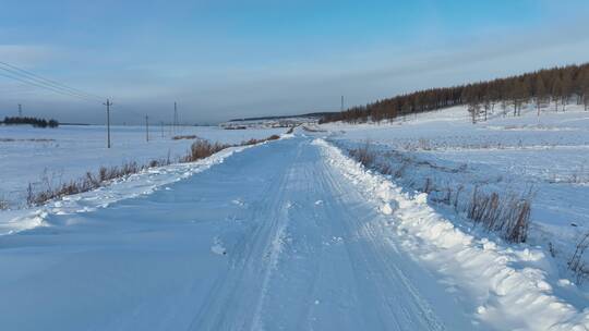 冬季山区冰雪道路山路雪路