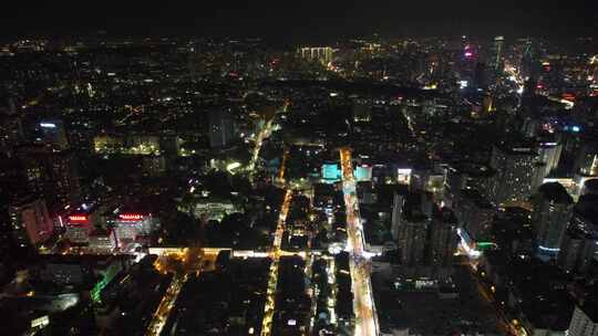 昆明城市夜景航拍