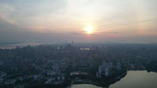 江西九江日出九江大景航拍