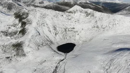 四川康定冷嘎措贡嘎山雪山风光航拍