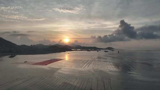 福建霞浦清晨日出航拍