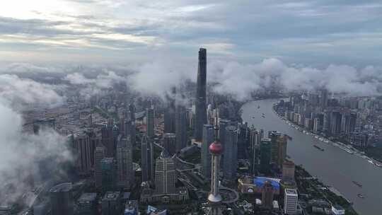 上海 陆家嘴 上海中心高空俯瞰 上海航拍