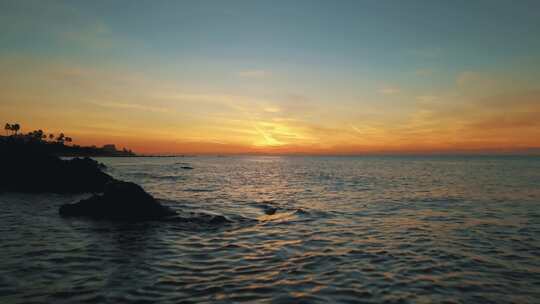 4K海边日落海滩夕阳