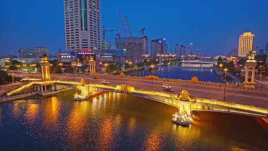 天津海河大光明桥夜景