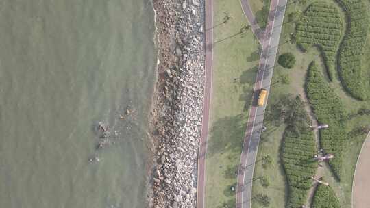 珠海野狸岛俯视DLOG跟车视频素材模板下载
