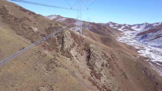 4K青藏高原特高压电力建设放线施工16视频素材模板下载