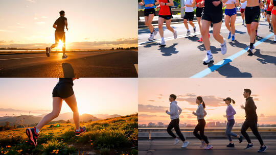 跑步奔跑马拉松慢跑晨跑健身锻炼运动健康