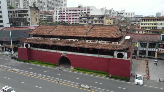 航拍福建莆田古谯门历史文化古建筑