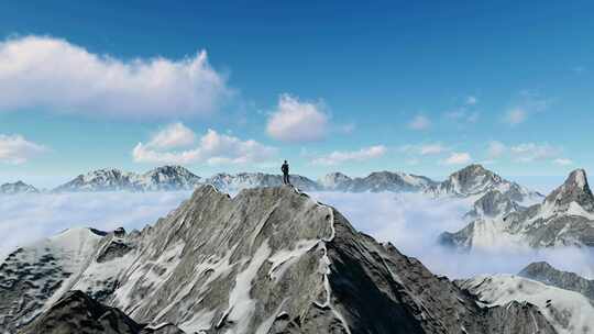 登顶雪山 登山