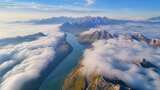 山川河流空中俯瞰美景高清在线视频素材下载