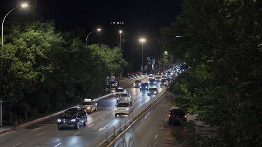 城市街道车流夜景