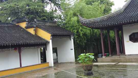 古建筑下雨素材苏州北寺塔实拍