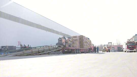 工厂外货物芦苇装卸场景