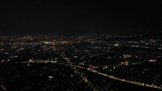 泉州市区夜景航拍500米高空泉州城市大景