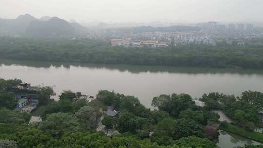 广西桂林旅游城市风景山水自然风光航拍