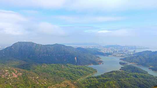 珠海山顶拍摄海天一色大美风光一