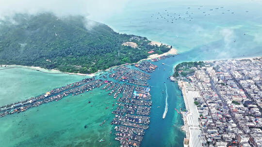 海南陵水疍家渔排航拍