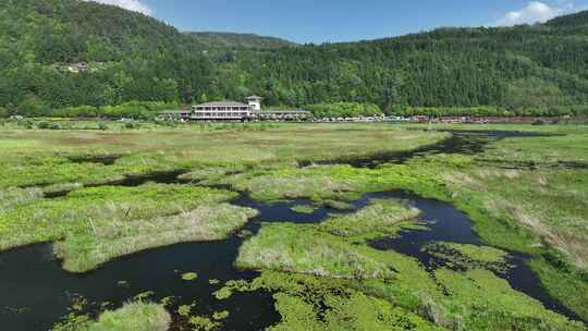 云南保山市腾冲北海湿地自然风光航拍