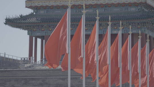 天安门红旗飘扬 国庆 祝福祖国