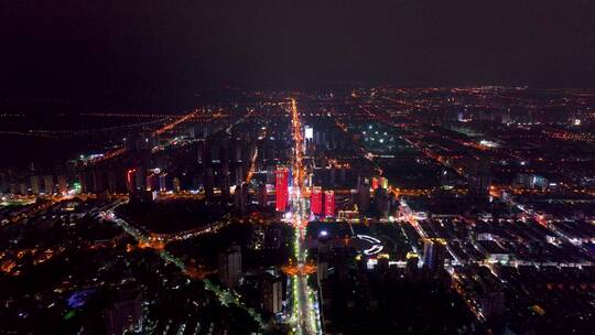 4K航拍长沙县星沙夜景8