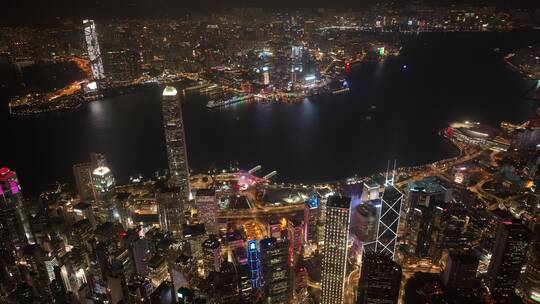 香港维多利亚港高空夜景