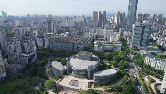 福建福州大剧院五一广场福州大剧院航拍