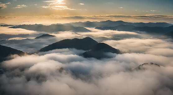 唯美风光日出日落云海风景唯美开场航拍中国