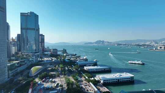 香港维多利亚港航拍香港城市建筑风光风景