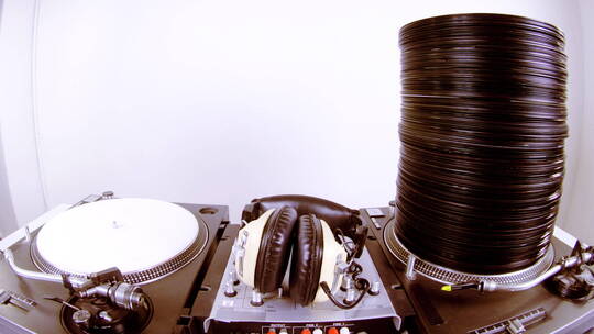 黑胶唱片增长的动画