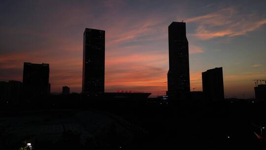 深圳北站夕阳晚霞视频素材模板下载