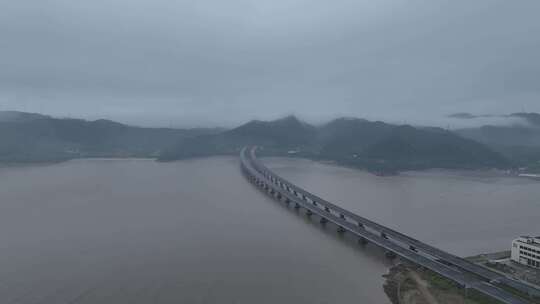 台州延伸的跨海大桥视频素材模板下载