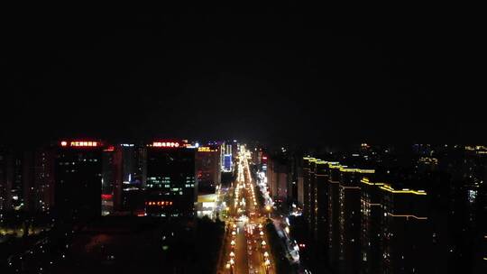 四川内江汉安大道航拍夜景视频素材