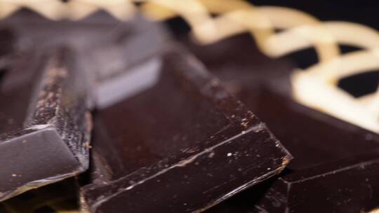 【镜头合集】特写黑巧克力零食甜品