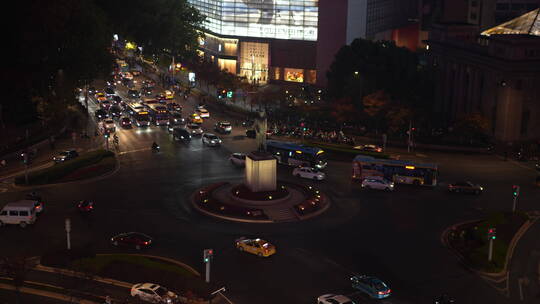 南京新街口夜景夜色商业国贸中心