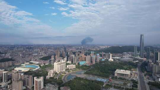 广东东莞城市风光建筑高楼航拍