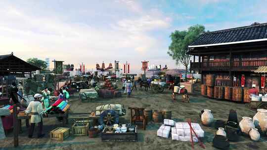 中国古代港口动画